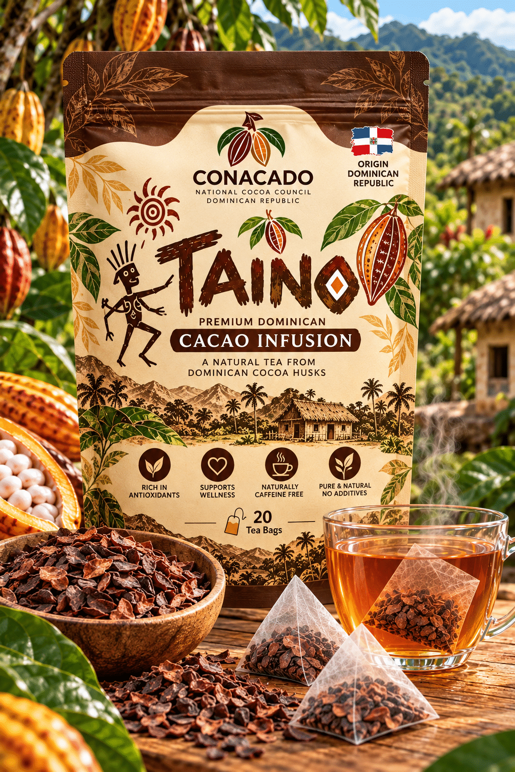 Premium Taino Cacao Infusion — инфузионный чай из какао-шелухи DOMFRUT